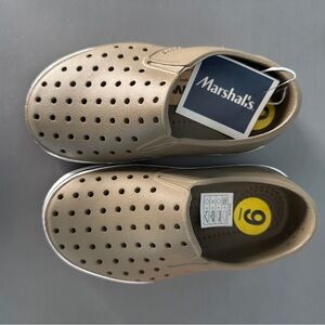 Marshalls Kids Slip-On Perforated Casual Shoe - Metallic Beige